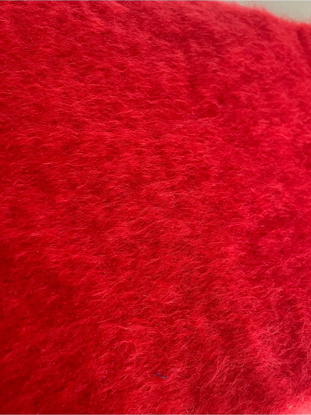 COS Fringed Brushed Mohair Scarf Red - Picture 5 of 6